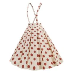 1950s Polka Dot Belt Suspender Swing Skirt -Retro Pulse Shop SCHL004162 R 2