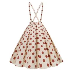1950s Polka Dot Belt Suspender Swing Skirt -Retro Pulse Shop SCHL004162 R 3