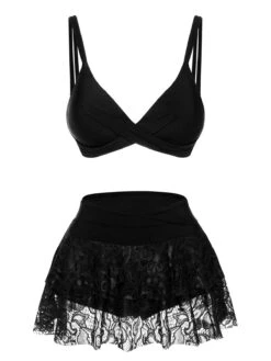 1950s Spaghetti Strap Solid Swimsuit -Retro Pulse Shop SCHL004173 5 compressed