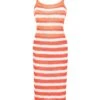 1960s Striped Knitted Spaghetti Straps Dress -Retro Pulse Shop SCHL004178 1