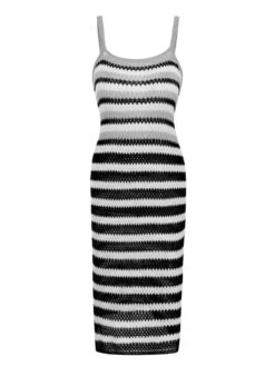 1960s Striped Knitted Spaghetti Straps Dress -Retro Pulse Shop SCHL004178 9