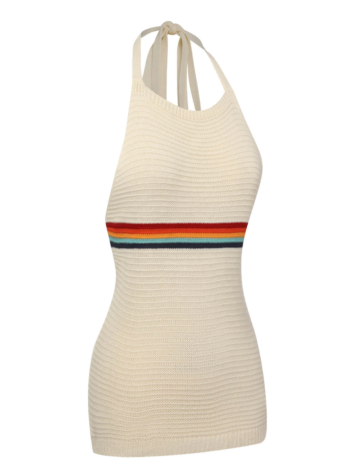 1950s Rainbow Stripe Knit Tank Top 4 1950s Rainbow Stripe Knit Tank Top - Image 2