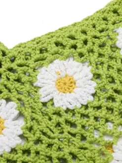 2PCS Green 1950s Daisy Knitted Top & Pants 12 2PCS Green 1950s Daisy Knitted Top & Pants -Retro Pulse Shop SCHL004193 4