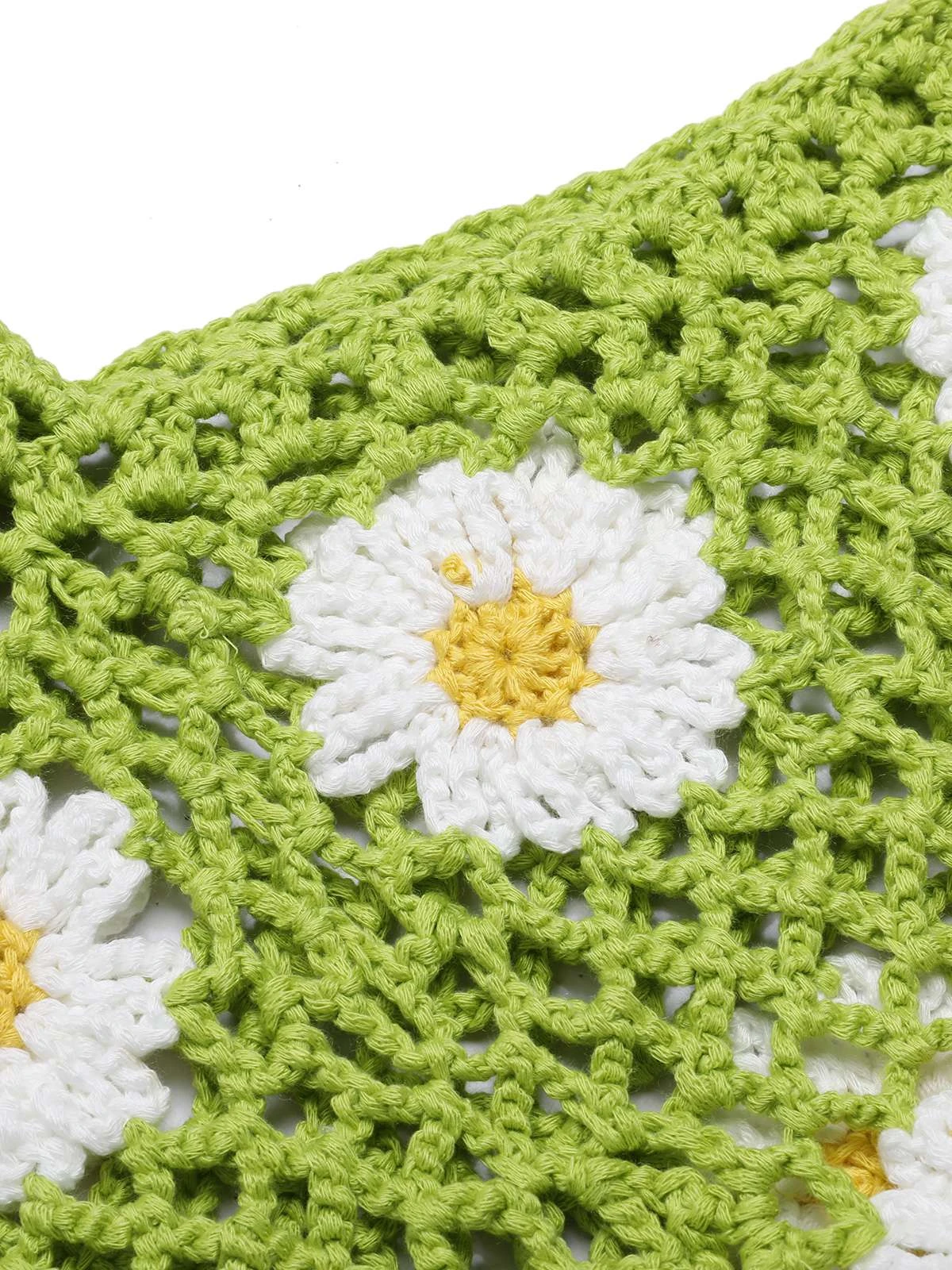 2PCS Green 1950s Daisy Knitted Top & Pants 7 2PCS Green 1950s Daisy Knitted Top & Pants - Image 5