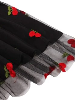 Vintage 1950s Mesh Red Cherry Skirt -Retro Pulse Shop SCHL004194 B 3