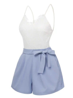 1950s Spaghetti Strap Lace Patchwork Romper -Retro Pulse Shop SCHL004196 2 compressed