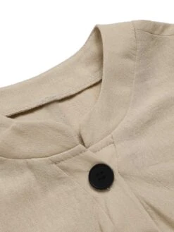 Beige 1940s Pockets Solid Sleeveless Jumpsuit -Retro Pulse Shop SCHL004197 4 compressed