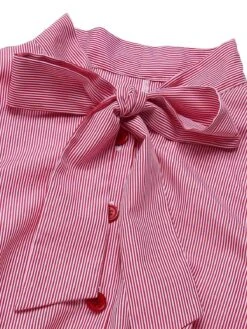 [Pre-Sale] Pink 1950s Pinstripes Tie Collar Dress -Retro Pulse Shop SCHL004234 4