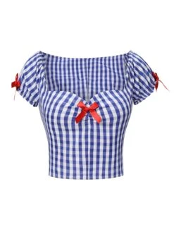 [Pre-Sale]Blue & White 2PCS 1950s Plaid Top & Skirt -Retro Pulse Shop SCHL004236 1 53050785 878f 482a ae51 952b72bff194