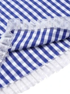 [Pre-Sale]Blue & White 2PCS 1950s Plaid Top & Skirt -Retro Pulse Shop SCHL004237 5