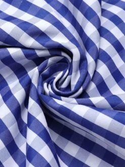 [Pre-Sale]Blue & White 1950s Lace Patchwork Plaid Skirt -Retro Pulse Shop SCHL004237 6 1