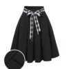 [Pre-Sale] Black 1950s Solid Umbrella Skirt With Belt -Retro Pulse Shop SCHL004239 01