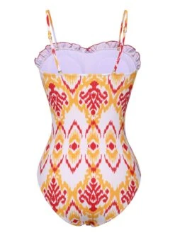 1960s Chevron Smocking Strap Bandeau Swimsuit -Retro Pulse Shop SCHL004251 3