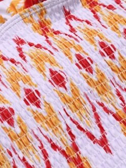 1960s Chevron Smocking Strap Bandeau Swimsuit -Retro Pulse Shop SCHL004251 4