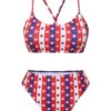 1960s Spaghetti Strap Independence Day Swimsuit