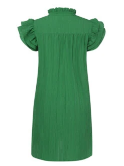 Green 1950s Solid Stand Collar Flounce Sleeve Dress -Retro Pulse Shop SCHL004269 3