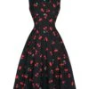 Black 1950s Cherry Sleeveless Dress 1 Black 1950s Cherry Sleeveless Dress -Retro Pulse Shop SCHL004271 1 compressed