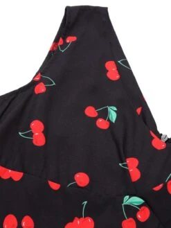 Black 1950s Cherry Sleeveless Dress -Retro Pulse Shop SCHL004271 4 compressed