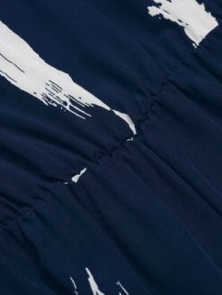 Dark Blue 1940s Brush Print Jumpsuit With Belt -Retro Pulse Shop SCHL004306 4