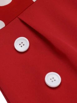 [Pre-Sale] Red 1950s Polka Dots Patchwork Halter Romper -Retro Pulse Shop SCHL004329 5