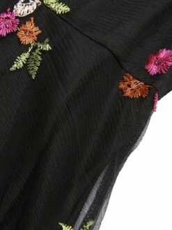 Black 1970s Floral Embroidered Mesh Strap Dress -Retro Pulse Shop SCHL004339 4 e1e98664 941b 4c37 9ab6 8edb470579af
