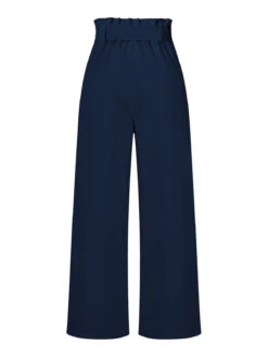 Dark Blue 1940s High Waist Bow Waist Pants -Retro Pulse Shop SCHL004349 2