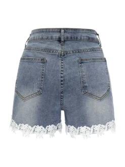 Blue 1930s Eyelash Lace Denim Shorts -Retro Pulse Shop SCHL004419 3 compressed