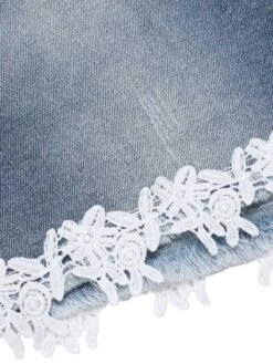 Blue 1930s Eyelash Lace Denim Shorts -Retro Pulse Shop SCHL004419 4 compressed