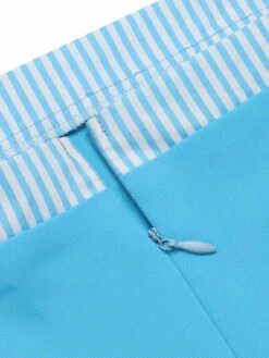 [Pre-Sale] Light Blue 1940s Stripe Wide Straps Romper -Retro Pulse Shop SCHL004439 5