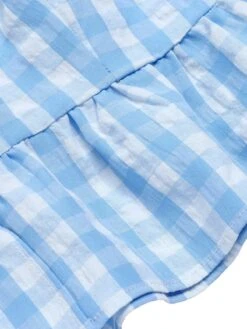 [Pre-Sale] Blue 1960s Straps Plaid Ruffled Hem Tops -Retro Pulse Shop SCHL004474 5 1