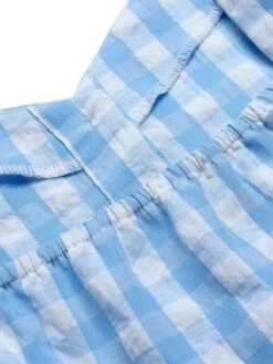 [Pre-Sale] Blue 1960s Straps Plaid Ruffled Hem Tops -Retro Pulse Shop SCHL004474 6 1