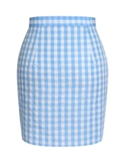 [Pre-Sale] Blue 1960s Plaid BowKnot Skirts -Retro Pulse Shop SCHL004475 3