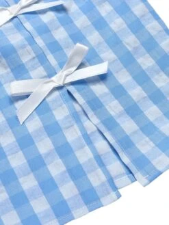 [Pre-Sale] Blue 1960s Plaid BowKnot Skirts -Retro Pulse Shop SCHL004475 5 1