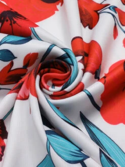 2PCS 1950s Floral Crewl Halter Top & Shorts With Belt -Retro Pulse Shop SCHL004491 6