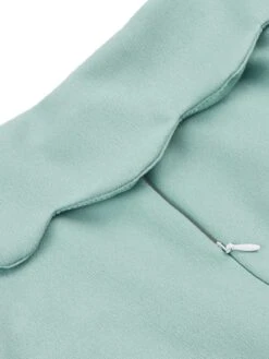 Green Gray 1950s Lapel Solid Dress -Retro Pulse Shop SCHL004510 3 compressed