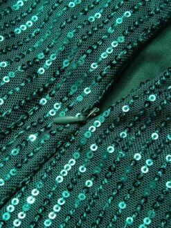 Dark Green 1930s Cowl Neck Sequined Jumpsuit -Retro Pulse Shop SCHL004535 4