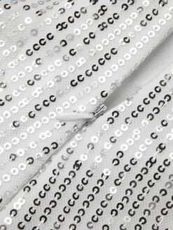 Silver 1930s Solid Sequined Backless Jumpsuit -Retro Pulse Shop SCHL004537 4