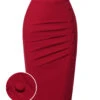 [Pre-Sale] Red 1940s Pleated Button Pencil Skirt -Retro Pulse Shop SCHL004541 01