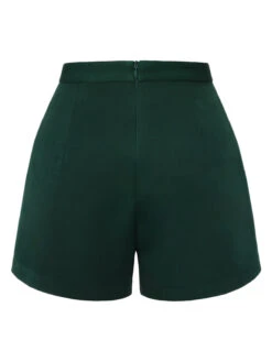 [Pre-Sale] Dark Green 1940s Solid Button Shorts -Retro Pulse Shop SCHL004543 3