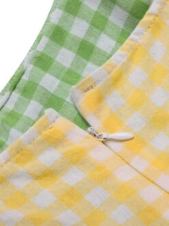 [Pre-Sale] Multicolor 1950s Spaghetti Straps Plaid Patchwork Dress -Retro Pulse Shop SCHL004547 4