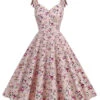1950s Ditsy Floral Tie Swing Dress -Retro Pulse Shop SCHL004551 1
