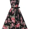 1950s Floral Bow Belt Vintage Dress 2 1950s Floral Bow Belt Vintage Dress -Retro Pulse Shop SCHL004586 1
