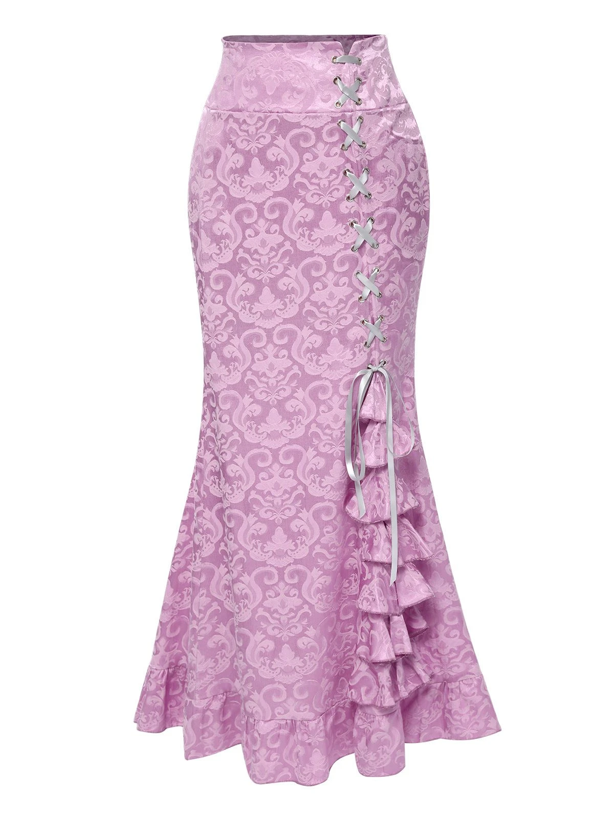 Vintage 1930s Punk Lace-Up Mermaid Skirt 4 Vintage 1930s Punk Lace-Up Mermaid Skirt - Image 2