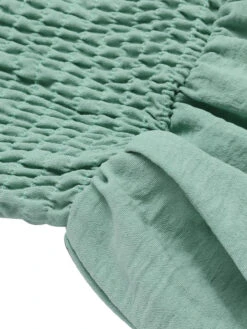 1950s Solid Smocked Shoulder Tie Romper 25 1950s Solid Smocked Shoulder Tie Romper -Retro Pulse Shop SCHL004628 8