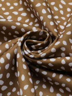 Camel Color 1940s Polka Dots Ruffles Dress -Retro Pulse Shop SCHL004635 4