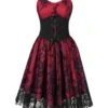 1980s Gothic Punk Eyelash Lace Waistband Dress -Retro Pulse Shop SCHL004678 DER 1 1