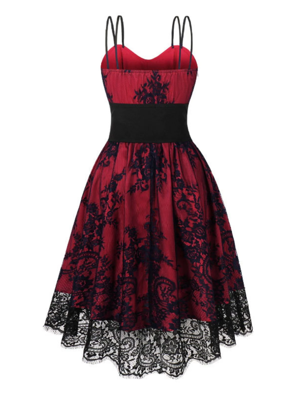 1980s Gothic Punk Eyelash Lace Waistband Dress 4 1980s Gothic Punk Eyelash Lace Waistband Dress - Image 2