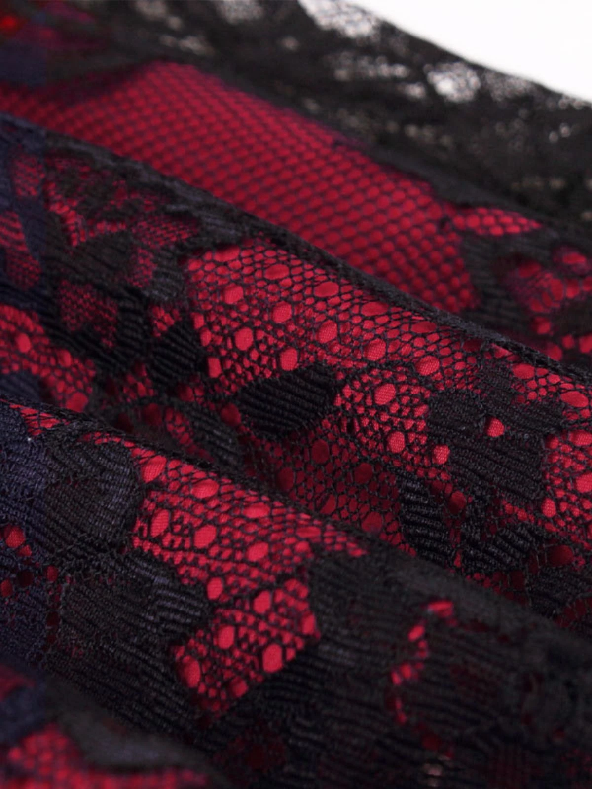 1980s Gothic Punk Eyelash Lace Waistband Dress 5 1980s Gothic Punk Eyelash Lace Waistband Dress - Image 3