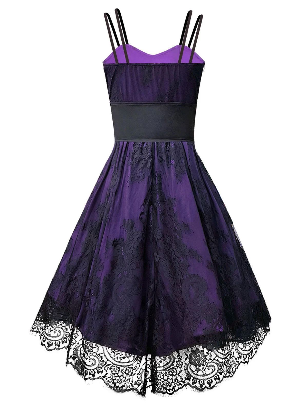 1980s Gothic Punk Eyelash Lace Waistband Dress 9 1980s Gothic Punk Eyelash Lace Waistband Dress - Image 7