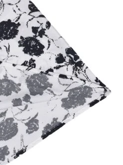 White 1950s Black Flowers Tie-Up Dress -Retro Pulse Shop SCHL004681 W 2